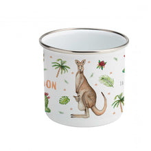 Afbeelding in Gallery-weergave laden, Emaille beker kangoeroe hertje konijn met naam