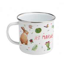 Afbeelding in Gallery-weergave laden, Emaille beker kangoeroe hertje konijn met naam