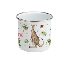Afbeelding in Gallery-weergave laden, Emaille beker kangoeroe hertje konijn met naam