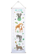 Load image into Gallery viewer, Personalised growth chart jungle animals with name