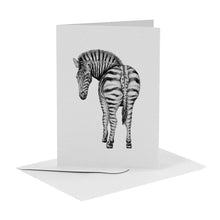 Lade das Bild in den Galerie-Viewer, blanco wenskaart met zebra