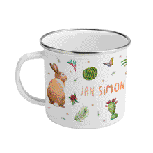 Afbeelding in Gallery-weergave laden, Emaille beker kangoeroe hertje konijn met naam