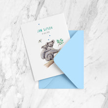 Afbeelding in Gallery-weergave laden, Geboortekaartje koala jongen - sample