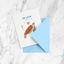 Afbeelding in Gallery-weergave laden, Geboortekaartje zeeschildpad jongen - sample