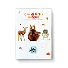 Lade das Bild in den Galerie-Viewer, wenskaarten met envelop blanco bosdieren kaart ansichtkaart greeting card postcard watercolor animals dieren aquarel beer konijn uil eekhoorn vos hert muisje wasbeer konijntje roodborstje