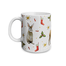 Load image into Gallery viewer, kerstmok Mies to Go handgeschilderd konijn uil hert kerstdecoratie kerstdiner kerstcadeau kerstgeschenk kersttafel kerstdecoratie feestdagen