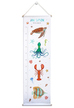 Load image into Gallery viewer, Personalised growth chart sea animals with name