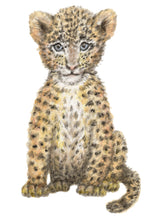 Afbeelding in Gallery-weergave laden, Muursticker baby luipaard 50x70 cm
