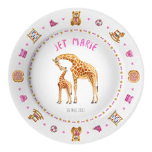 Load image into Gallery viewer, Personalised kids plate giraffe
