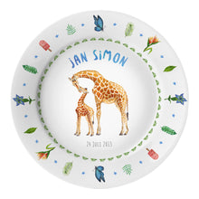 Load image into Gallery viewer, Personalised kids plate giraffe