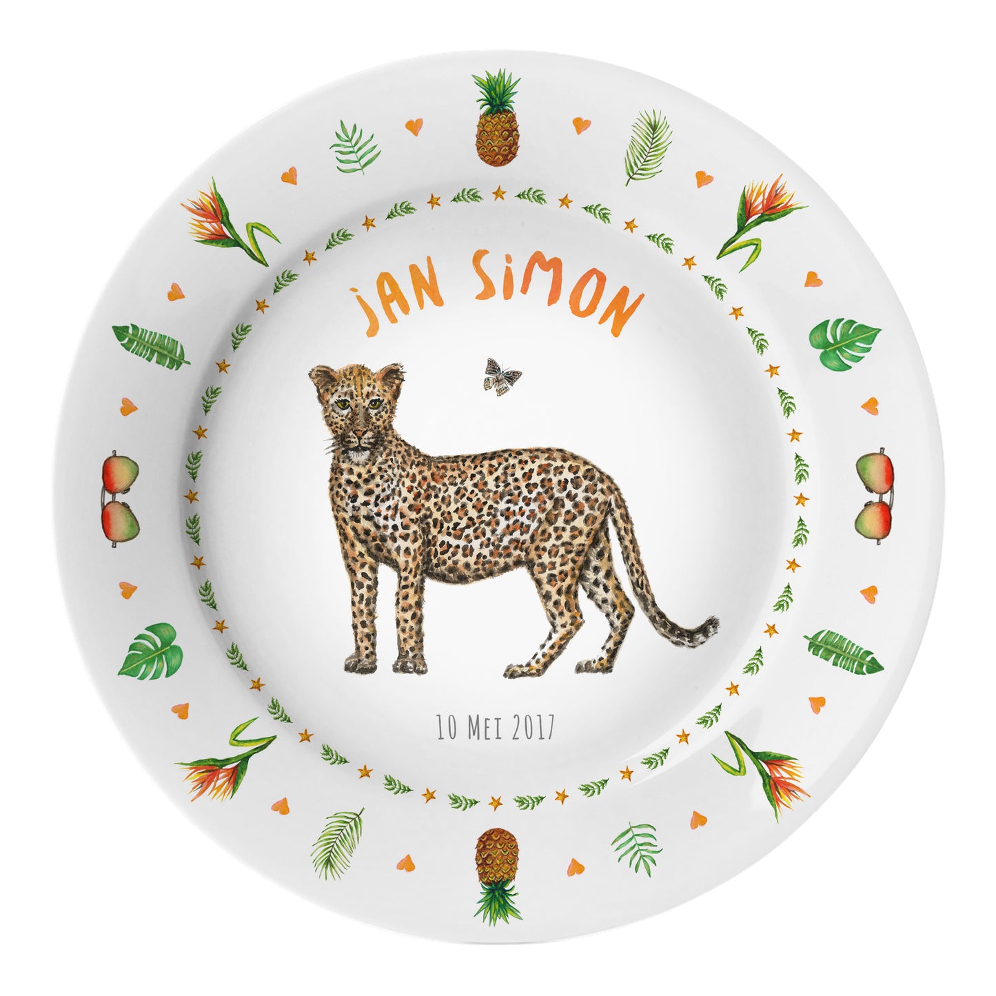 Kinderteller Leopard mit Namen