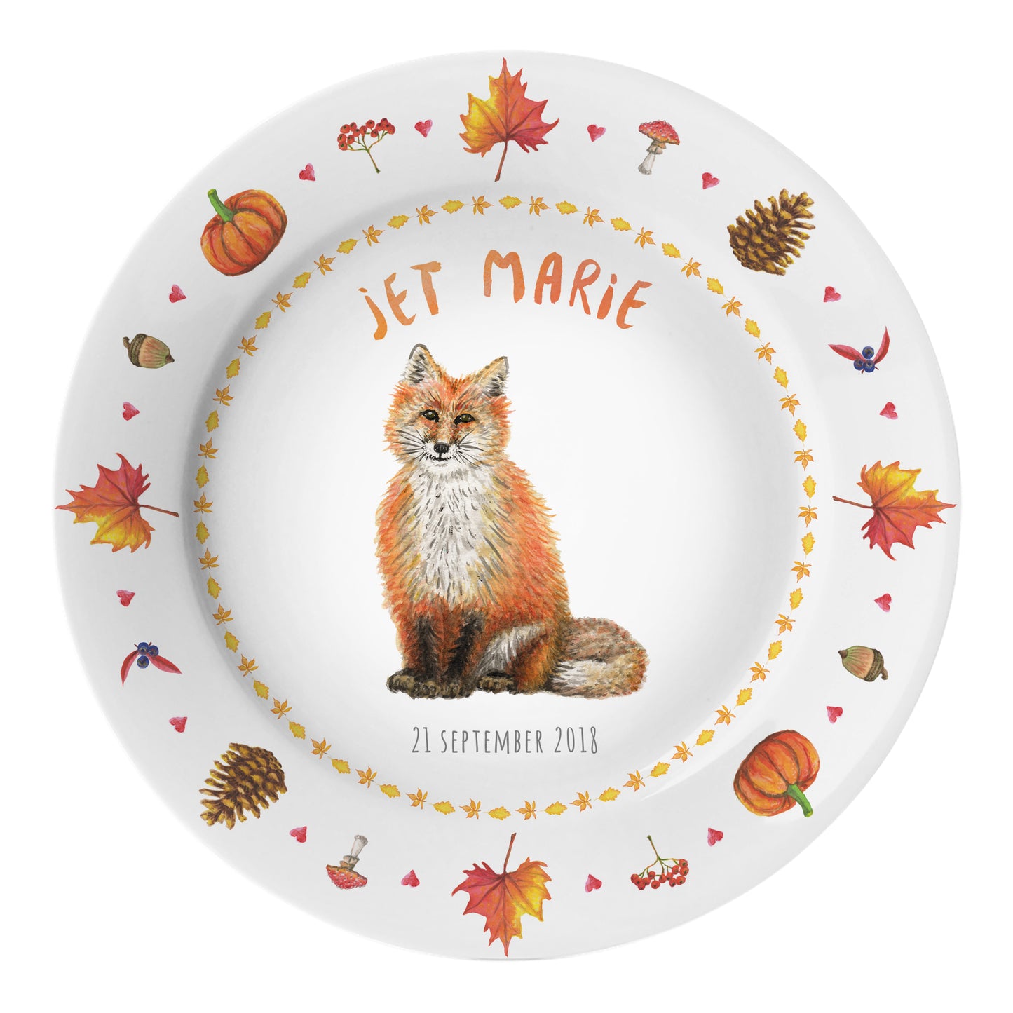 Kinderteller Fuchs mit Namen