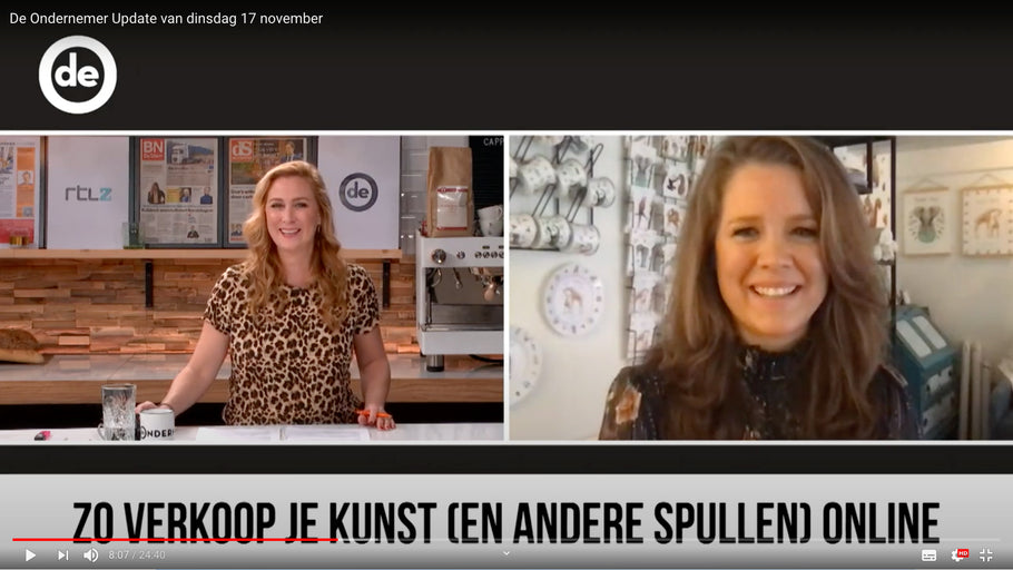 Zo verkoop je kunst (en andere spullen) online - Interview met Mies voor programma "De Ondernemer Update" door Fabienne de Vries