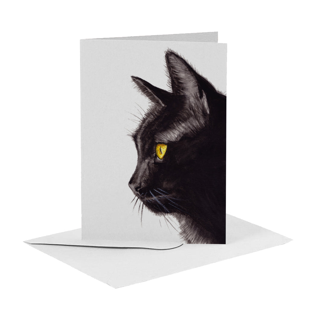 Wenskaart zwarte kat