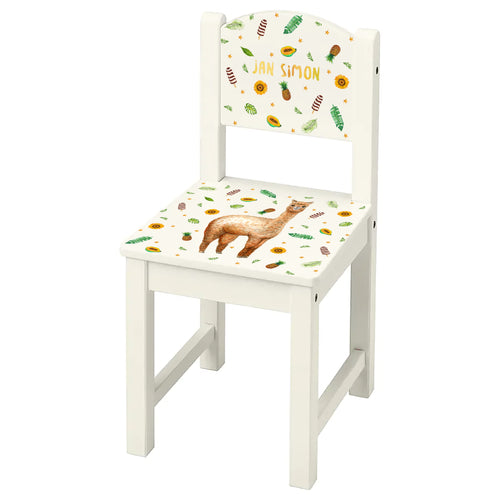 Kinderstoeltje met naam alpaca kraamcadeau kinderkamer babykamer stoeltje gepersonaliseerd cadeau 