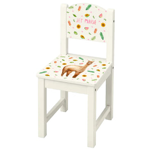 Personalised children's chair with alpaca