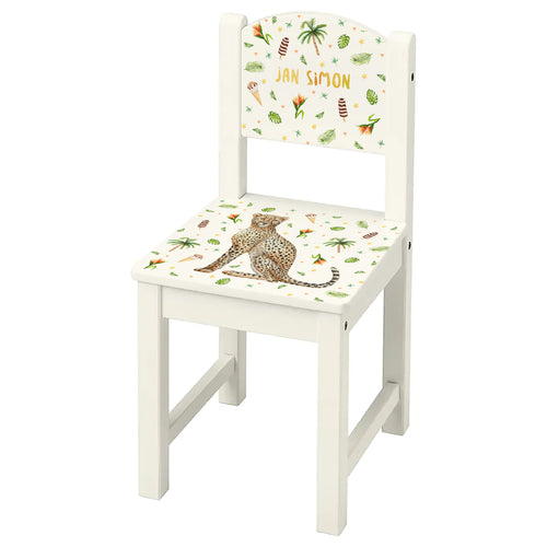 Kinderstoeltje met naam cheetah kraamcadeau kinderkamer babykamer stoeltje gepersonaliseerd cadeau
