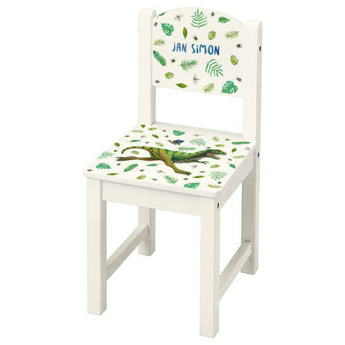 Kinderstoeltje met naam dino dinosaurus kraamcadeau kinderkamer babykamer stoeltje gepersonaliseerd cadeau