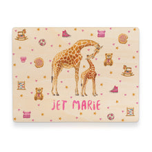 Load image into Gallery viewer, Memory box giraffe with personalized name and birth date
