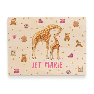Memory box giraffe with personalized name and birth date
