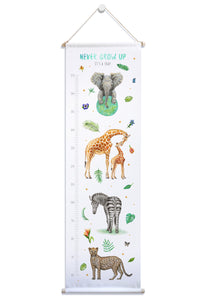 Personalised growth chart jungle animals with name