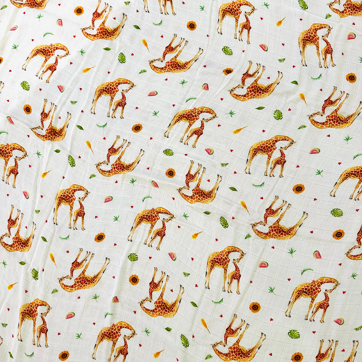 2-pack hydrofiele doeken giraffe 60x60 cm – bamboe en biologisch katoen