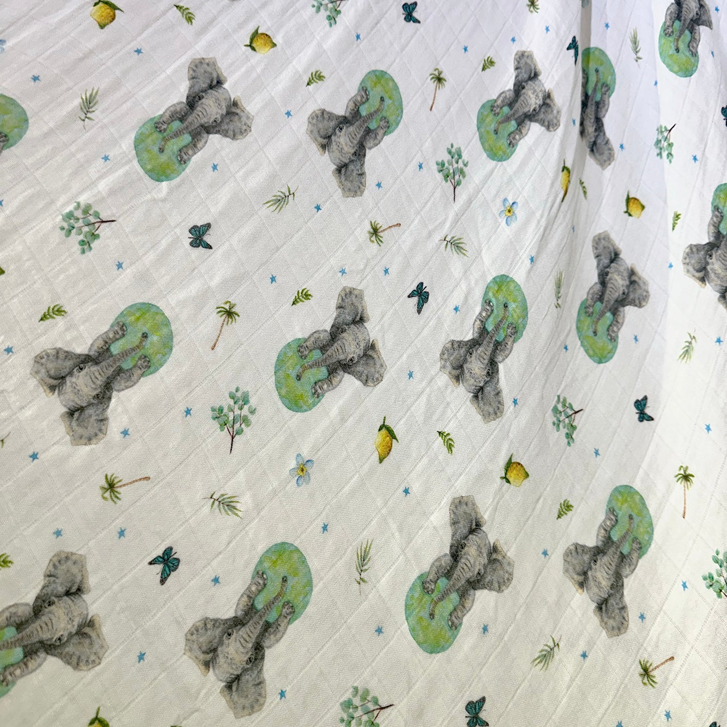 XL hydrofiele doek olifant 120 cm – bamboe en biologisch katoen