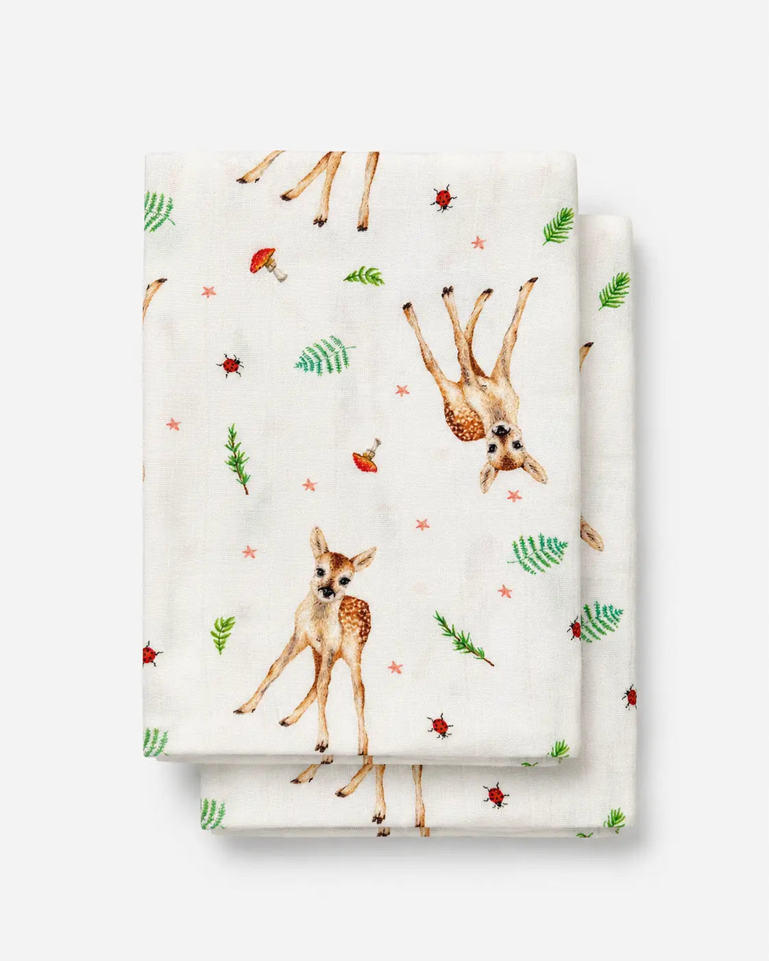 2 medium baby muslin swaddle blankets little deer  - 60 cm