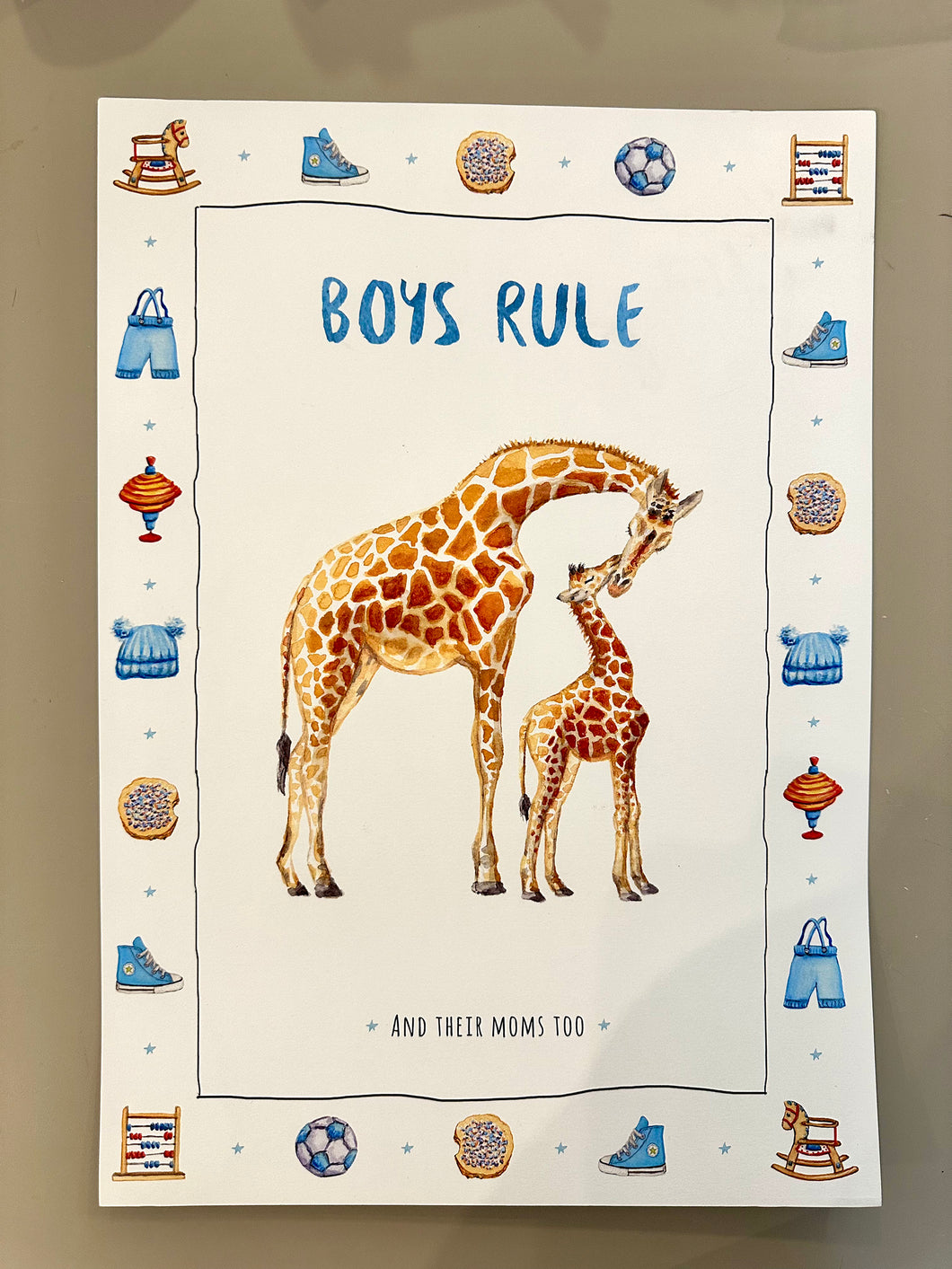Poster giraf Boys rule