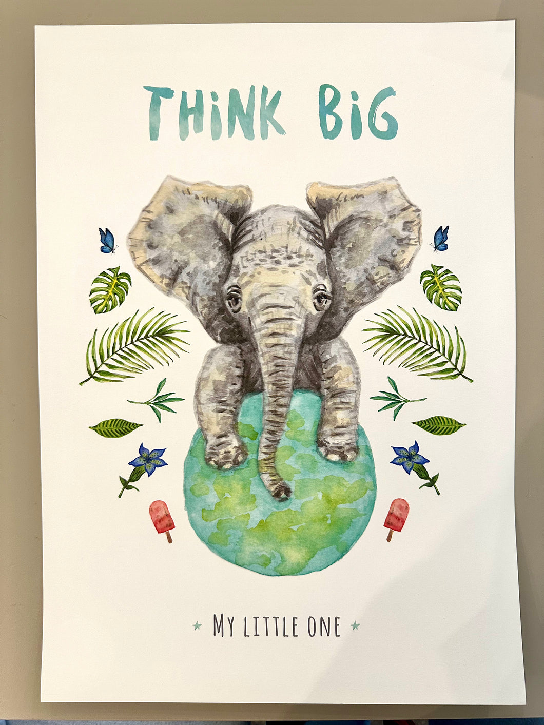 Poster olifant Think big