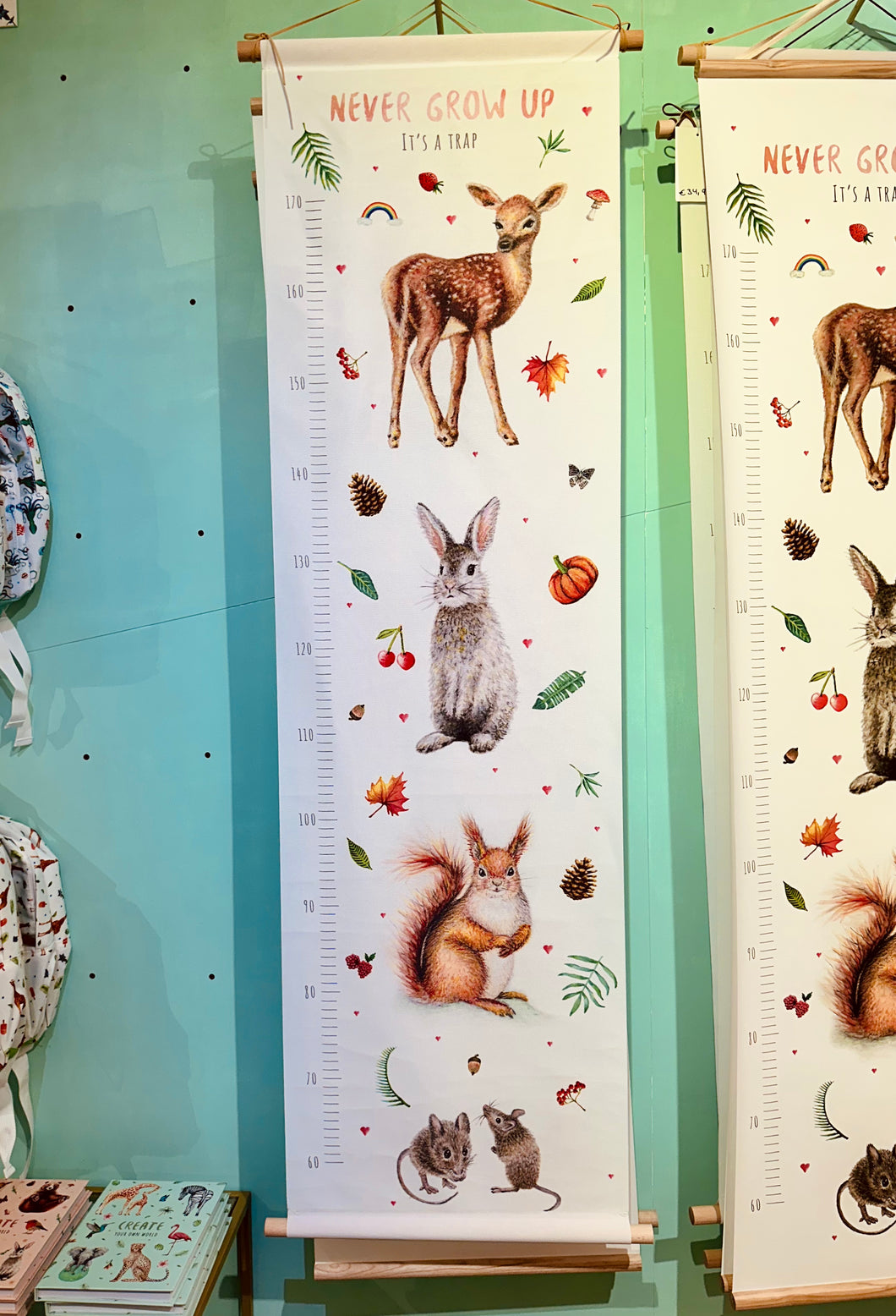 Personalised growth chart forest animals with name