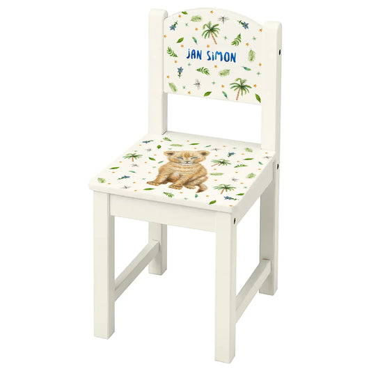 Personalised children's chair with baby leopard