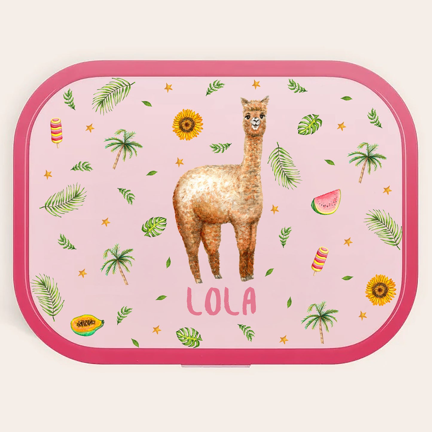 Broodtrommel alpaca met naam