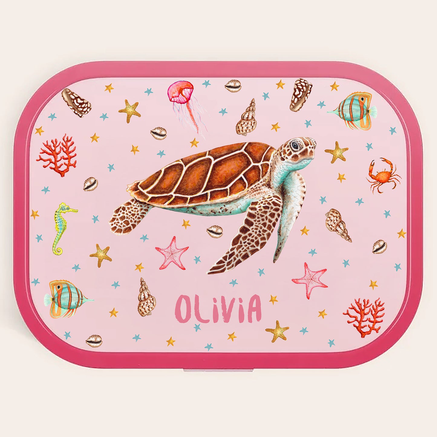 Broodtrommel zeeschildpad met naam