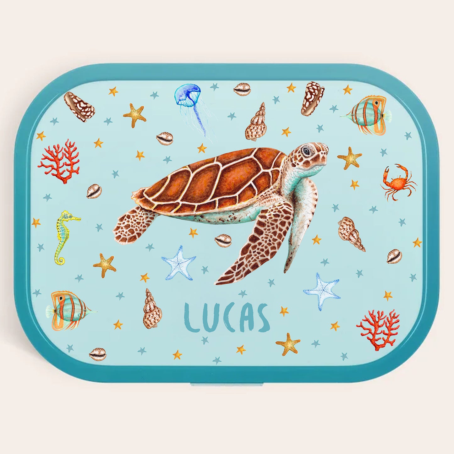 Broodtrommel zeeschildpad met naam