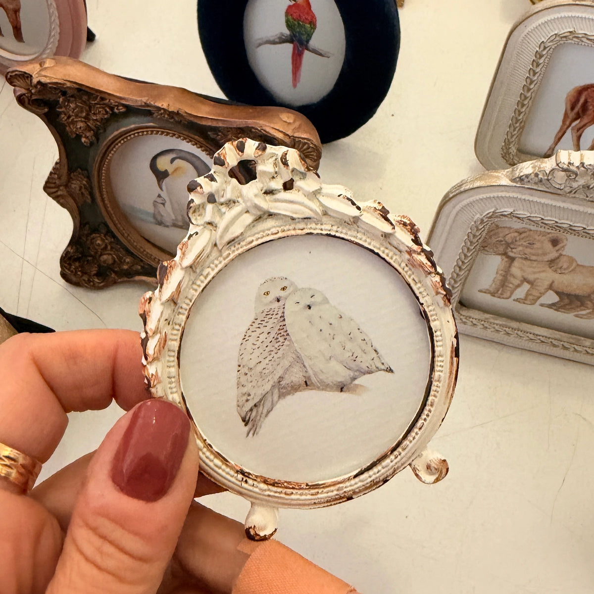 Cremewit lijstje met unicorn art print