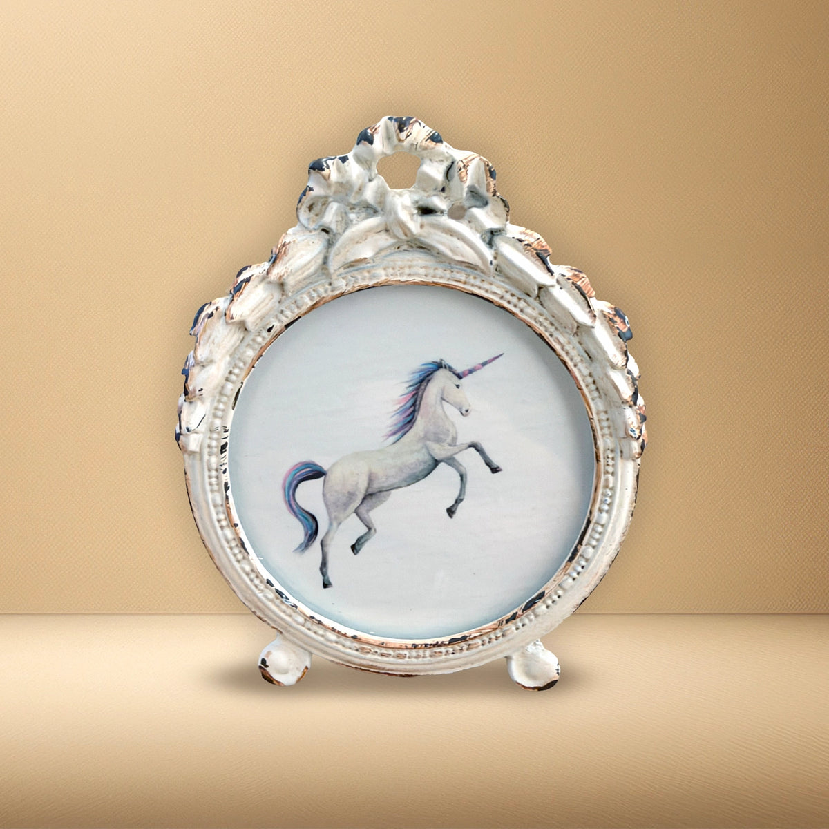 Cremewit lijstje met unicorn art print