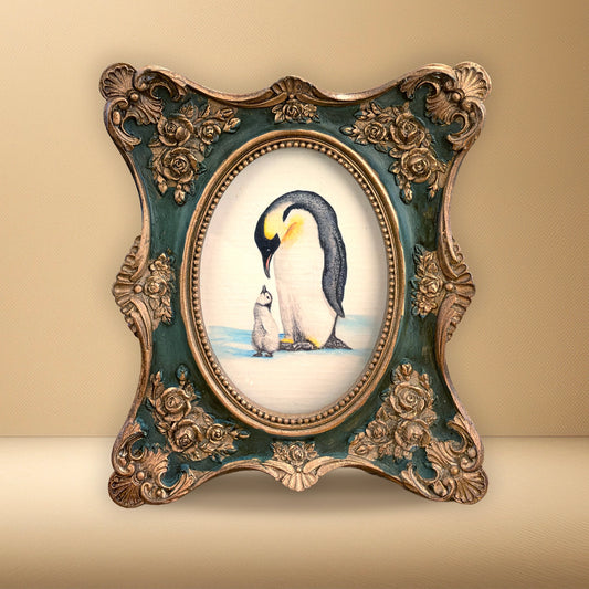 Lista verde con impresión artística de pingüino