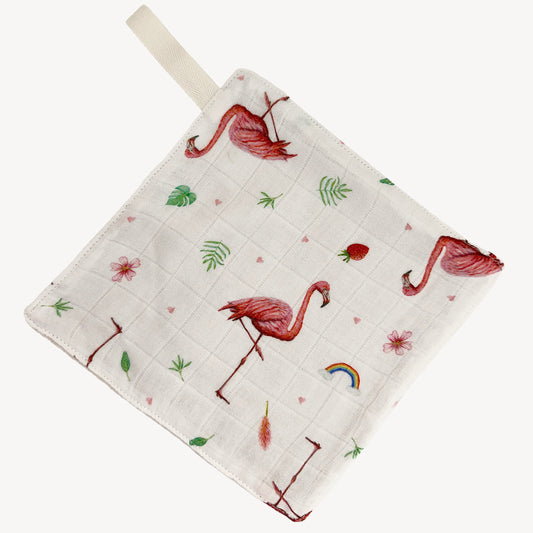 Schnuffeltuch Flamingo Mullstoff