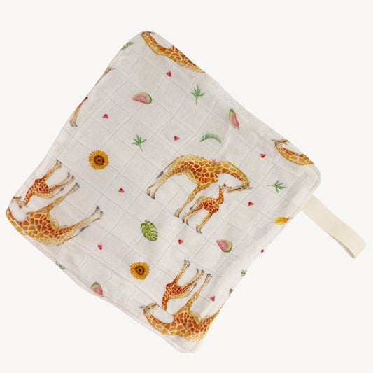 Schnuffeltuch Giraffe Mullstoff