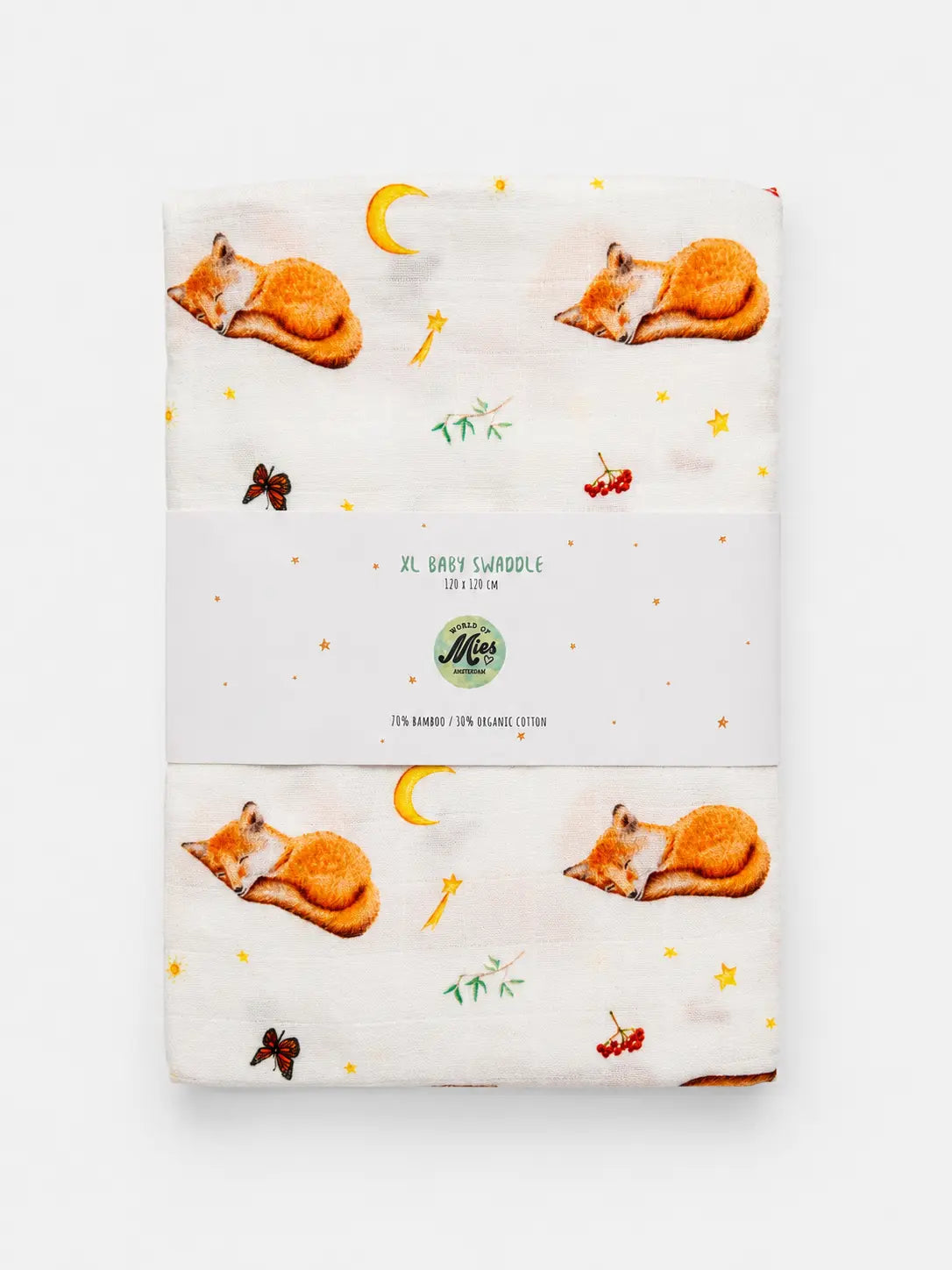 Baby muslin swaddle XL blanket baby leopard - 120cm