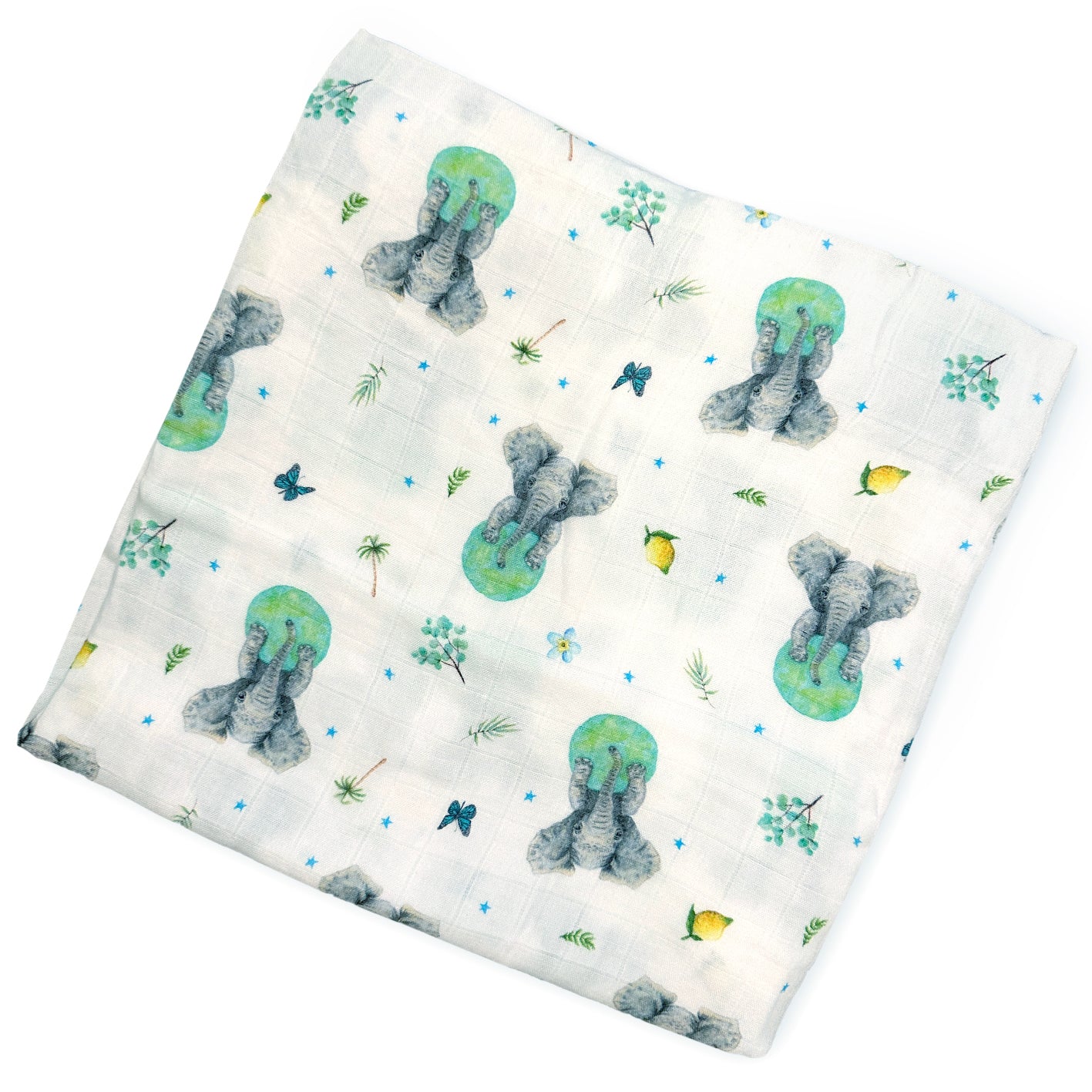 XL hydrofiele doek olifant 120 cm – bamboe en biologisch katoen