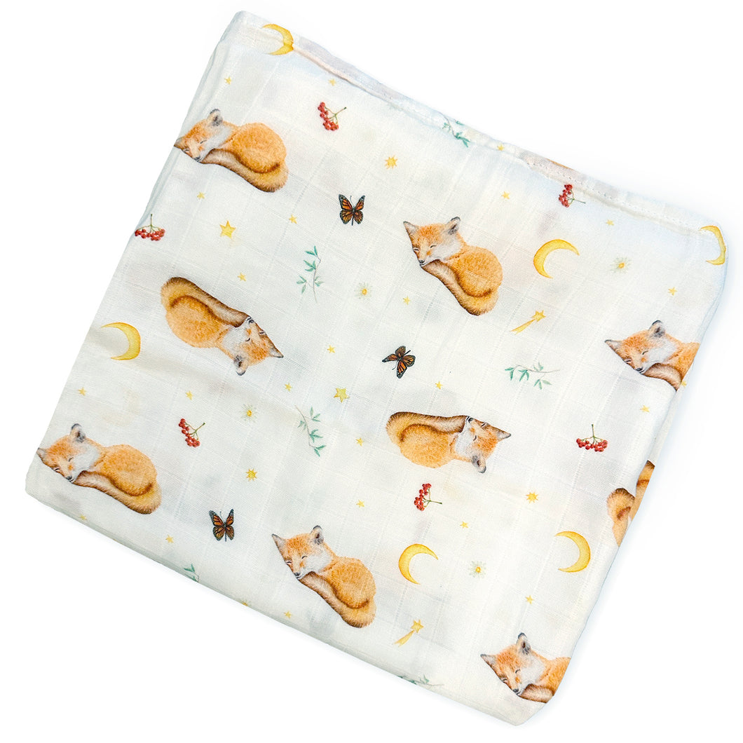 Baby muslin swaddle XL blanket baby leopard - 120cm