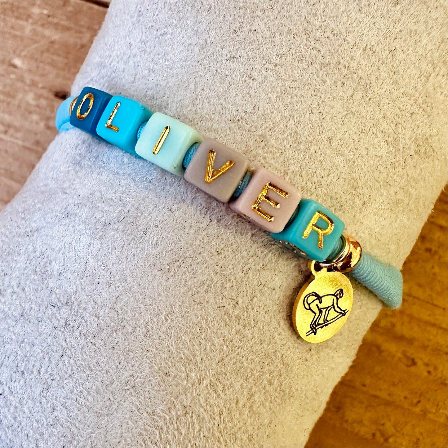 Personalized bracelet light blue