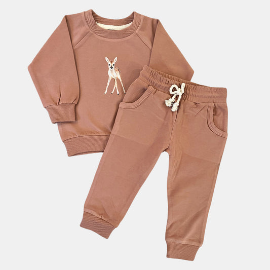 Baby joggingpak hertje - rust oudroze