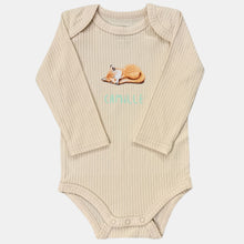 Afbeelding in Gallery-weergave laden, Baby romper vosje met naam - vanille longsleeve
