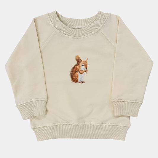 Baby sweater eekhoorn vanille