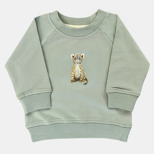 Baby sweater luipaard sky blue