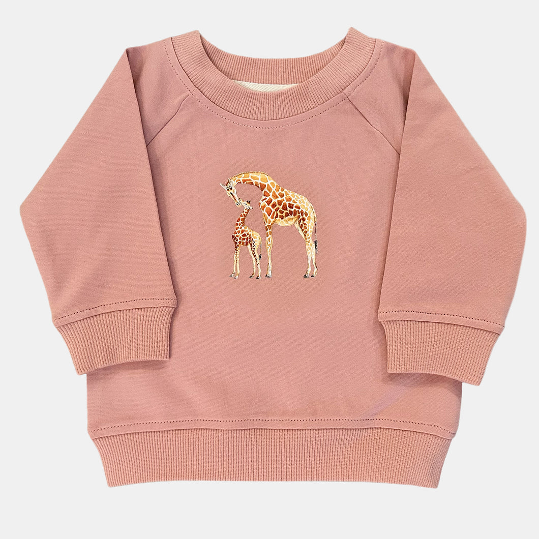 Baby sweater giraf pink