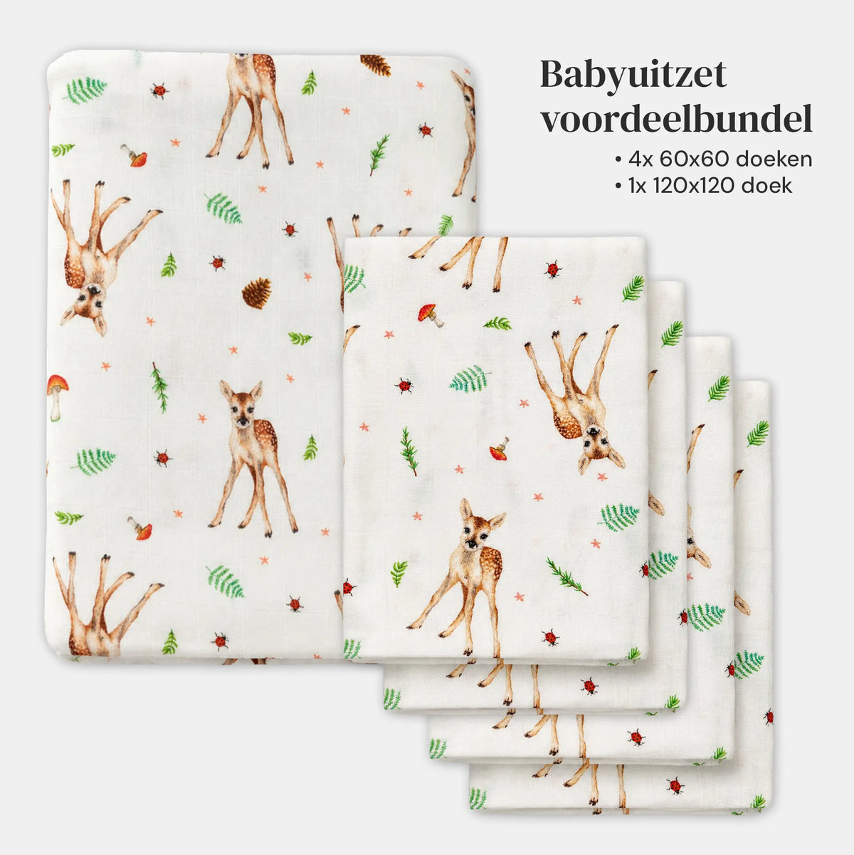 Baby Spuckücher Musselin Leoparden Medium - 2 Stück - 60x60cm groß